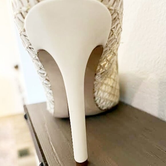 Sam Edelman Women's Pointed Toe-Pumps Cream/Weave - Picture 7 of 8